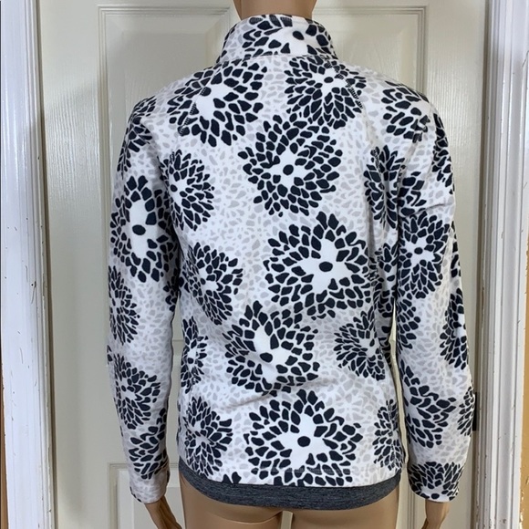 Columbia black white sweater fleece sz M - Picture 2 of 8